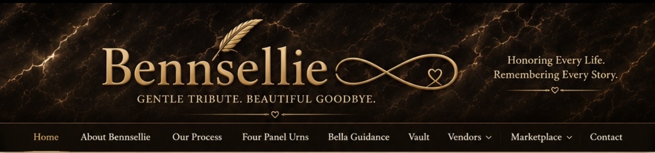 Bennsellie header matching the public landing page and Marketplace page.