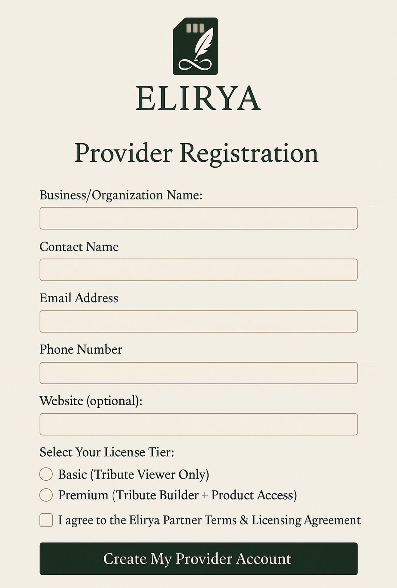Bennsellie provider registration reference form